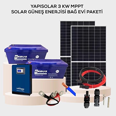Yapısolar 3 Kw Mppt Solar Güneş Enerjisi Bağ Evi Paketi
