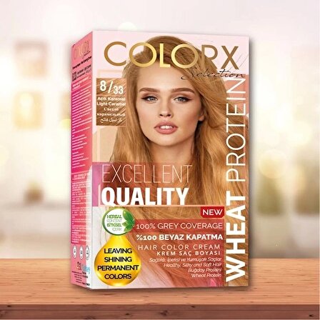 Colorx Saç Boyası Tekli Set - 8.33 AÇIK KARAMEL