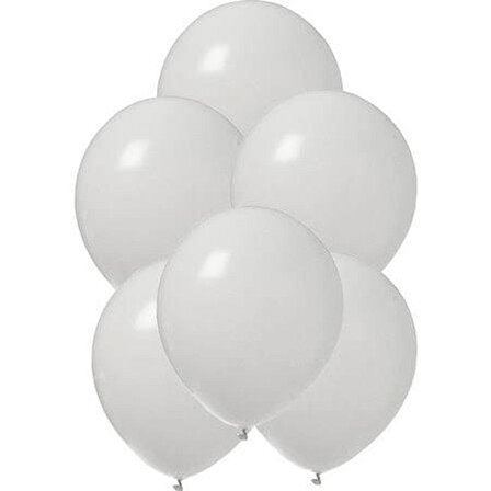 Beyaz Pastel Renk Balon 10 Adet