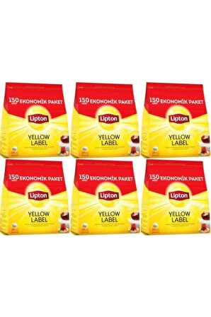 Lipton Yellow Label Demlik Poşet Siyah Çay 6x150'li 