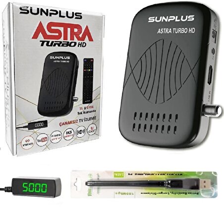 Sunplus Astra Turbo Çanaksız Çanaklı Wi-fi Full Hd Sinema Paketili Uydu Alıcısı