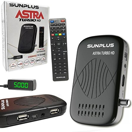 Sunplus Astra Turbo Çanaksız Çanaklı Wi-fi Full Hd Sinema Paketili Uydu Alıcısı