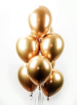 Krom Gold Renk Balon 5 Adet