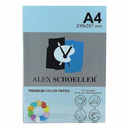 Alex Schoeller A4 Renkli Fotokopi Kağıdı 500 lü Mavi (ALX 580)