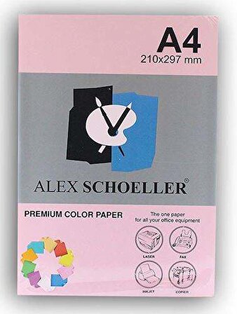 Alex Sch. A4 Renkli Fotokopi Kağıdı Pembe 500 Lü Paket (ALX-570)