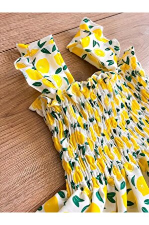 Limonlu Yazlık Elbise Yklmn01