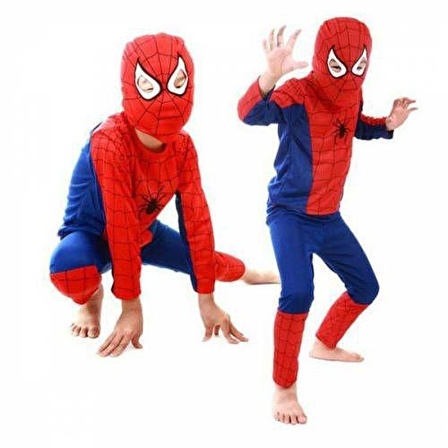 Spiderman Örümcek Adam Çocuk Kostümü M Beden 5-7 Yaş