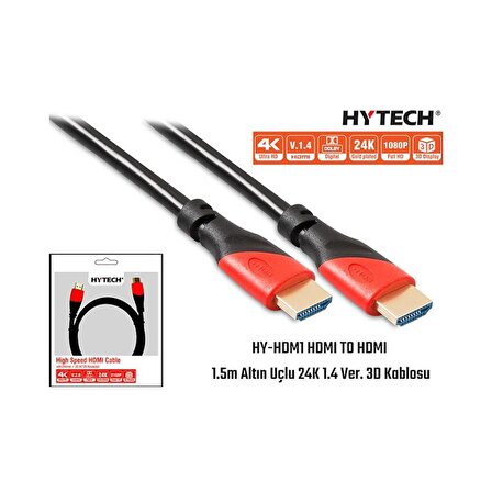 Hytech Hy-hdm1 1.5M Gümüş Uçlu 3D HDMI Kablo