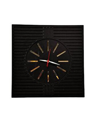 VİATOM Özel Çubuklu Siyah Duvar Saati 50 cm x 50 cm