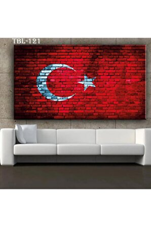 VİATOM Dekoratif Led Işıklı Türk Bayrağı Tablo 65 x 120 Boyut/Ebat