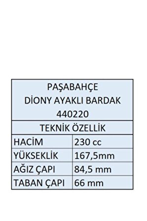 Paşabahçe Diony Kadeh Ayaklı Bardak - 6 Adet 440220
