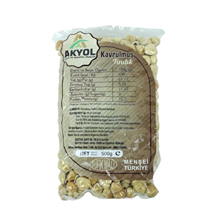 Vakumlu Kavrulmuş Fındık İçi 500 Gr