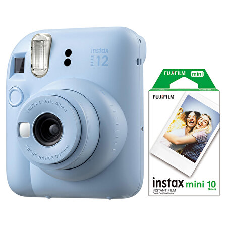 Instax mini 12 Mavi Fotoğraf Makinesi ve 10'lu mini Film