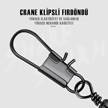 Protackle Crane Klipsli Fırdöndü 12'li No: 6 (SW145)