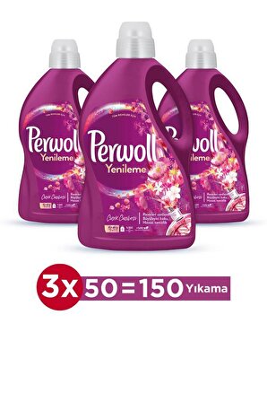 Perwoll Renk Koruma & Çiçek Kokulu Renkliler için Sıvı Deterjan 150 Yıkama 3x2.7 lt