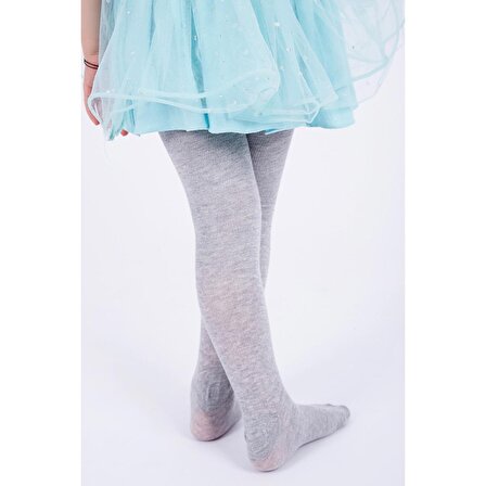 Kız Çocuk Pamuklu Külotlu Çorap Renk Gri