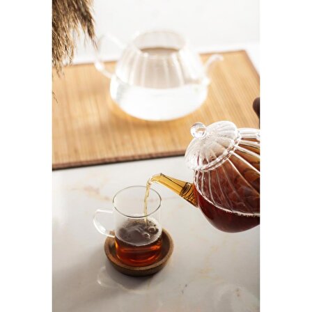 Ginata Isaya Dayanıklı Borosilikat Cam Çaydanlık 750 / 1300 ML