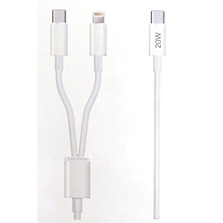 Yeni Nesil USB-C to Lightning USB-C Hızlı Şarj ve Data Kablosu 5.0A Hızlı Kablo 1 metre 20W