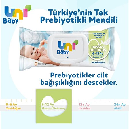 Uni Baby Hassas Dokunuş Islak Havlu Mendil 12li 624 Yaprak