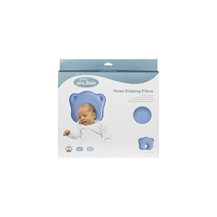 Sevi Bebe Düz Kafa Yastığı Kafa Şekillendirici Yastık ART-155 Mavi
