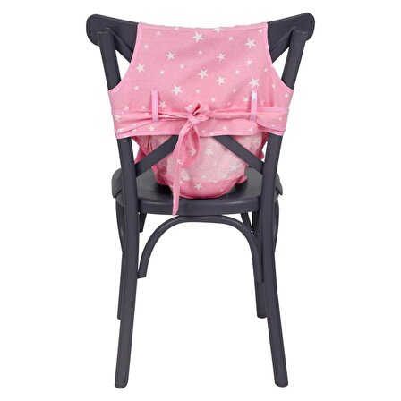Sevi Bebe Kumaş Mama Sandalyesi ART-152 Pembe Yıldız