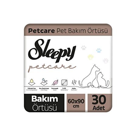 Sleepy Petcare Pet Bakım Örtüsü 60x90 30 Adet