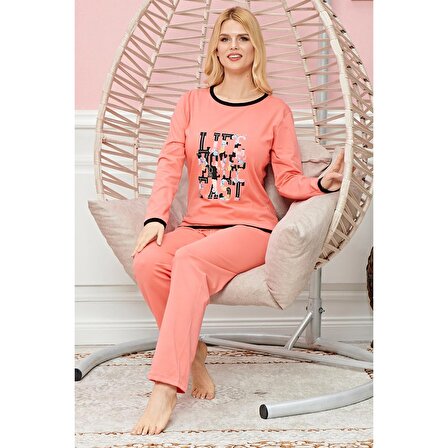 Bayan Uzun Kollu Pijama Takımı Model no 7601