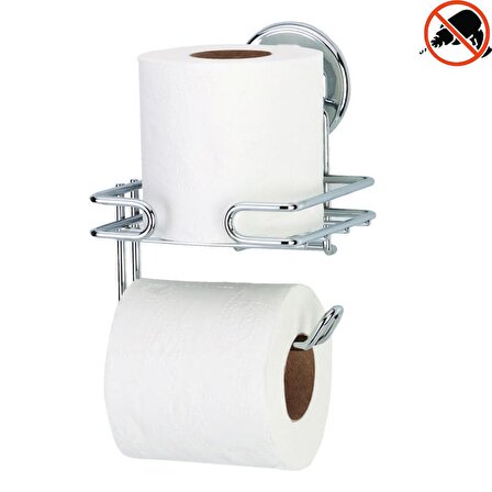 Vakumlu Tuvalet Kağıdı Askısı Yedekli 2 li Krom