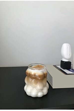 2'li Boncuk & Üzüm Şekilli Isıya Dayanıklı Borosilikat Kahve Sunum Bardağı Isıya Dayanıklı Borosilikat Cam