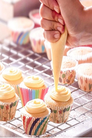 300'Lü Büyük Boy Muffin Kek Kalıbı Mini Naturel Kağıt Cupcake Browni Kek