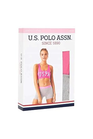 U.S. Polo Assn. Kadın Fuşya Büstiyer Şort Takım