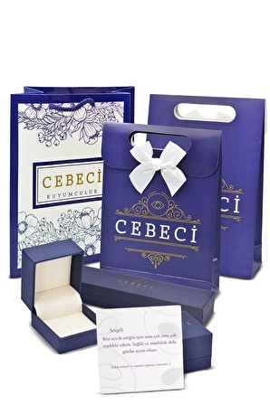 Cebeci 14 Ayar Firuze Taşlı Set Küpe