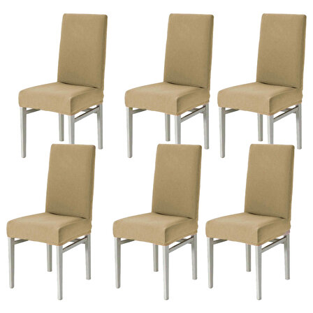 Sandalye Kılıfı Yıkanabilir likralı Esnek Lastikli Sandalye Örtüsü 6 lı paket