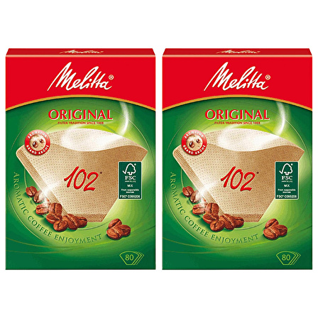 Melitta Classic Brown Aroma Filtre Kağıdı 102/80'li 2'li Paket 160 Adet