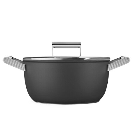 Smeg Cookware 50's Style Prima Plus 5'li Siyah Tencere&Tava Seti