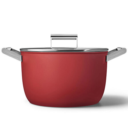 Smeg Cookware 50's Style Prima Plus 5'li Kırmızı Tencere&Tava Seti