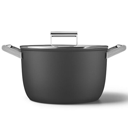 Smeg Cookware 50's Style Siyah Grande Plus 7'li Tencere&Tava Seti