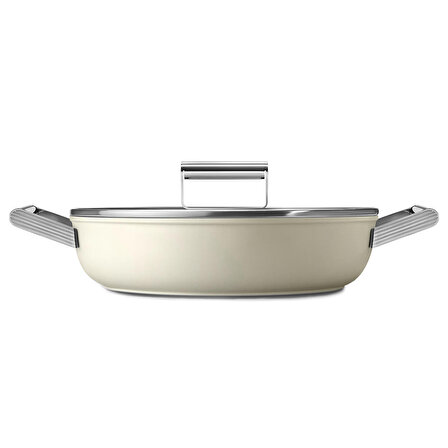 Smeg Cookware 50's Style Krem Grande Plus 7'li Tencere&Tava Seti