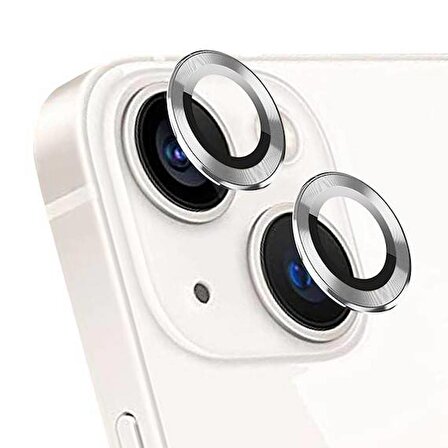 Apple iPhone 14 Plus 6.7'' Metal Çerçeveli Kamera Koruma Lensi Gümüş