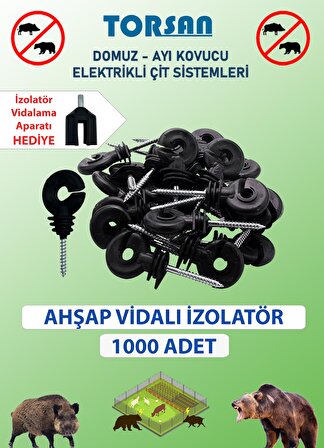 Elektrikli Çit Tel Ahşap Vidalı İzolatör 1000 ADET