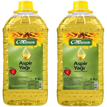 Çotanak Aspir Yağı 5 Lt Kare Pet 2 Adet