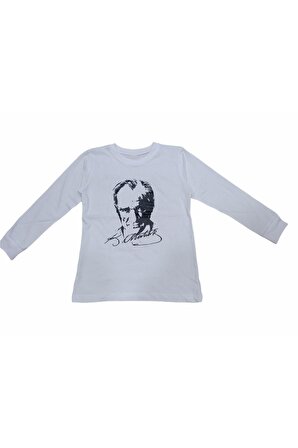 Erkek Çocuk / Kız Çocuk Atatürk Desenli Sırtı İmzalı Swetshirt