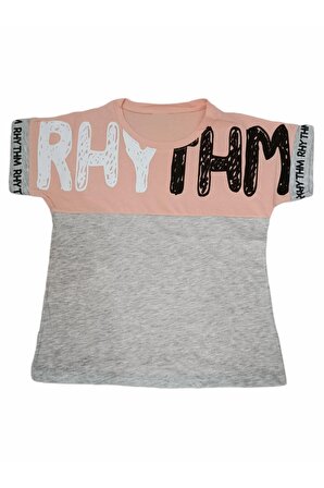 Kız Çocuk Rhythm Yazı Desenli Tişört
