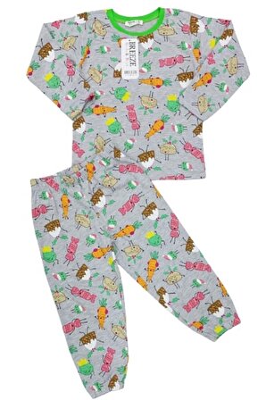 Kız Çocuk Desenli Mevsimlik Pijama Takımı