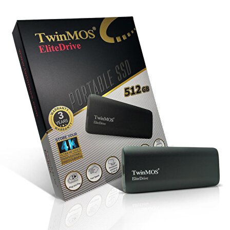 TwinMOS 2.5" 512GB USB 3.2/Type-C Koyu Gri PSSDFGBMED32