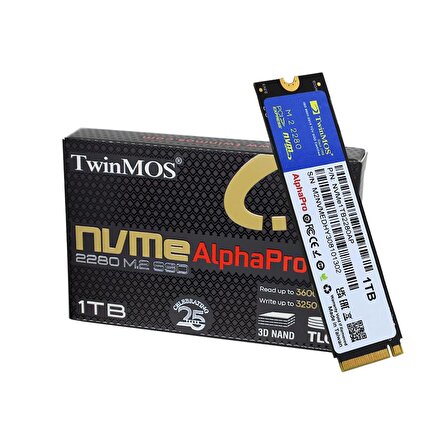 TwinMOS NVME1TB2280AP 1TB 3600-3250MB/s M.2 SSD Sabit Disk