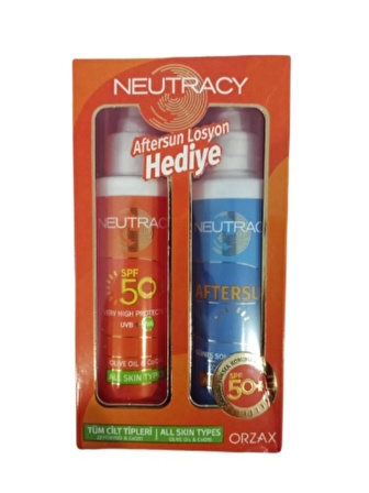 Neutracy Güneş Koruyucu Set Tüm Ciltler İçin (Güneş Losyonu SPF50 150 ml - Aftersun Losyon 150 ml)