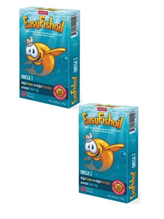 Easyvit Omega 3 Portakal Limon Aromalı Çiğnenebilir 30 Jel Tablet 2 Li Avantajlı Zeka Paketi