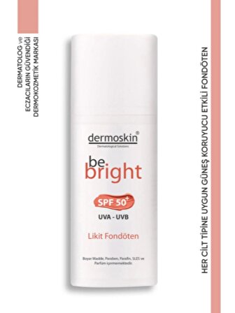 Dermoskin Be Bright Likit Fondöten Medium SPF50 33 ml