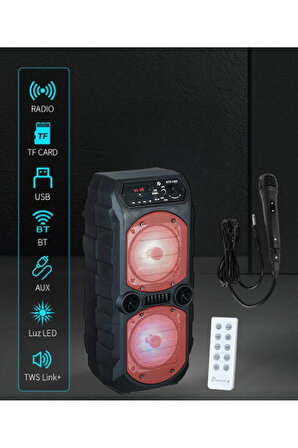 Outdoor Parti Hoparlörü Bluetooth Hoparlör 4 Inç × 2 Kablosuz Speaker-mikrofonlu Set-kts 1083